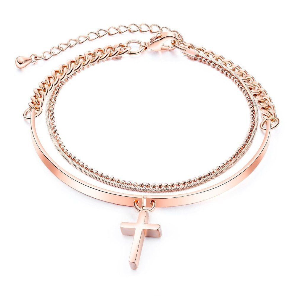 Fashion Cross Double Bracelet Tassel